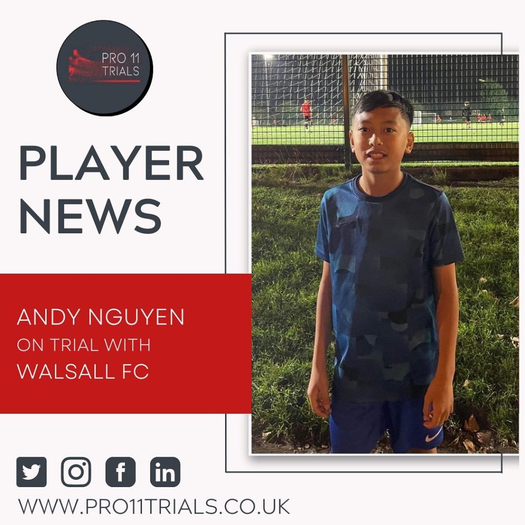 Andy Nguyen on trial with Walsall FC