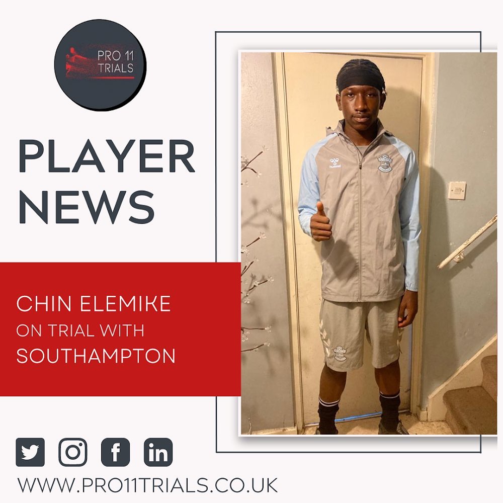 Chin Elemeke on trial with Southampton FC