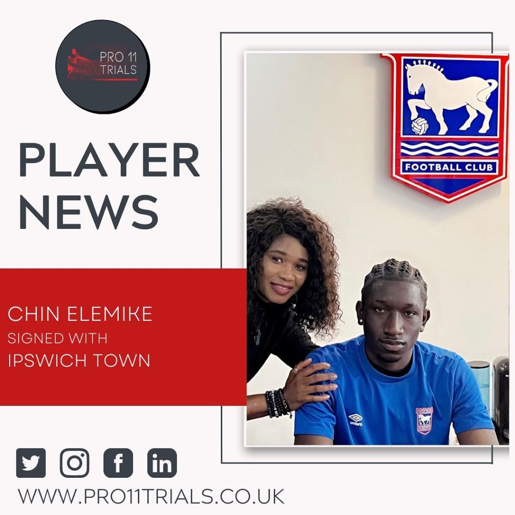 Chin Elemike signs for Ipswich Town
