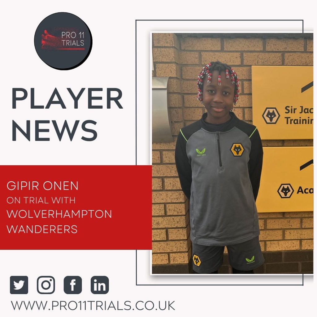 Gipir Onen on trial with Wolverhampton Wanderers