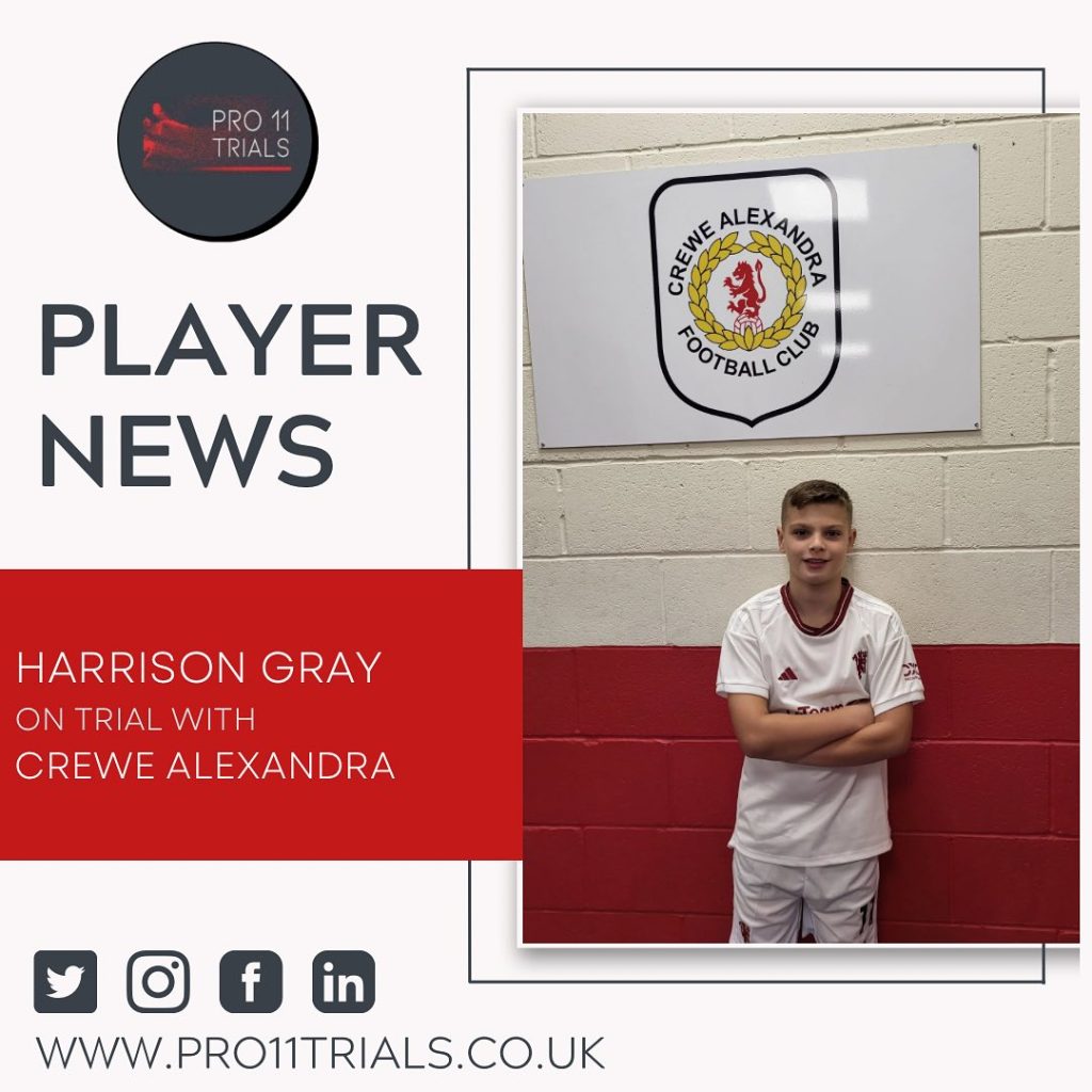 Harrison Gray on trial with Crewe Alexandra FC