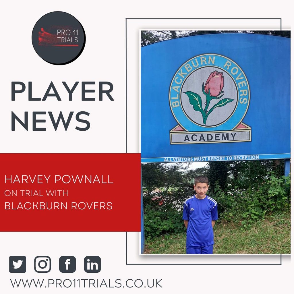 Harvey Pownall on trial with Blackburn Rovers