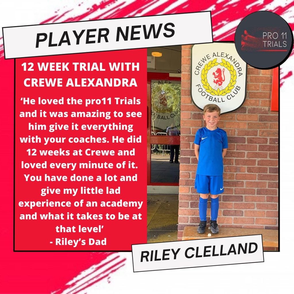 RILEY CLELLAND ON TRIAL WITH CREWE ALEXANDRA