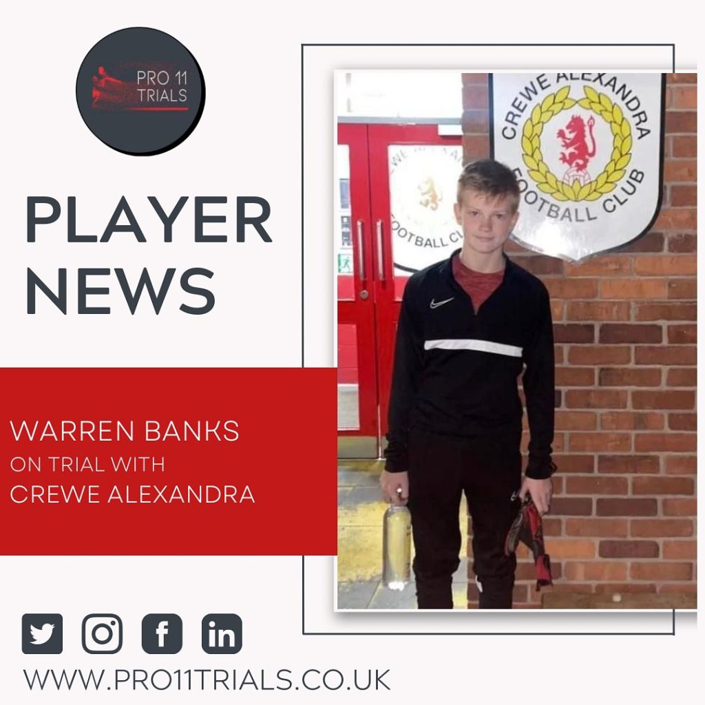 Warren Banks on trial with Crewe Alexandra FC