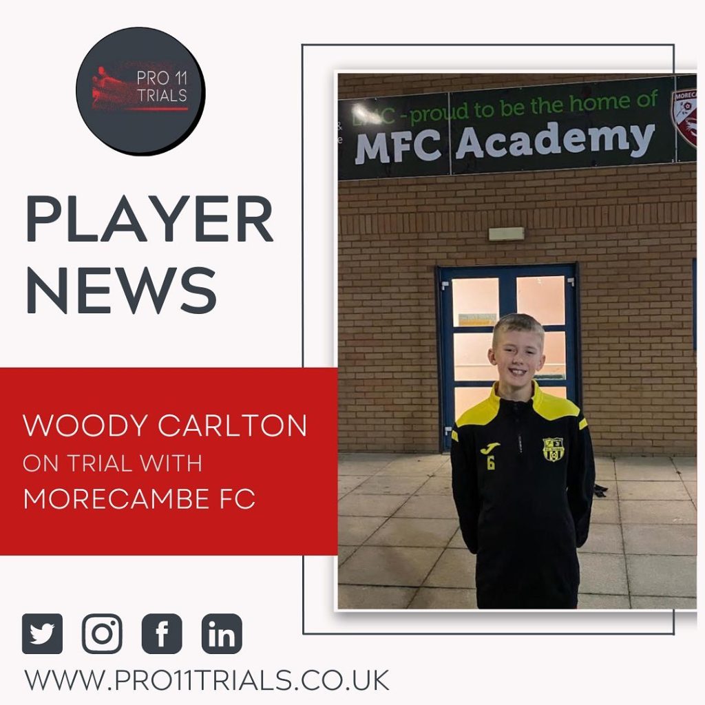 Woody Carlton on trial with Morecambe FC