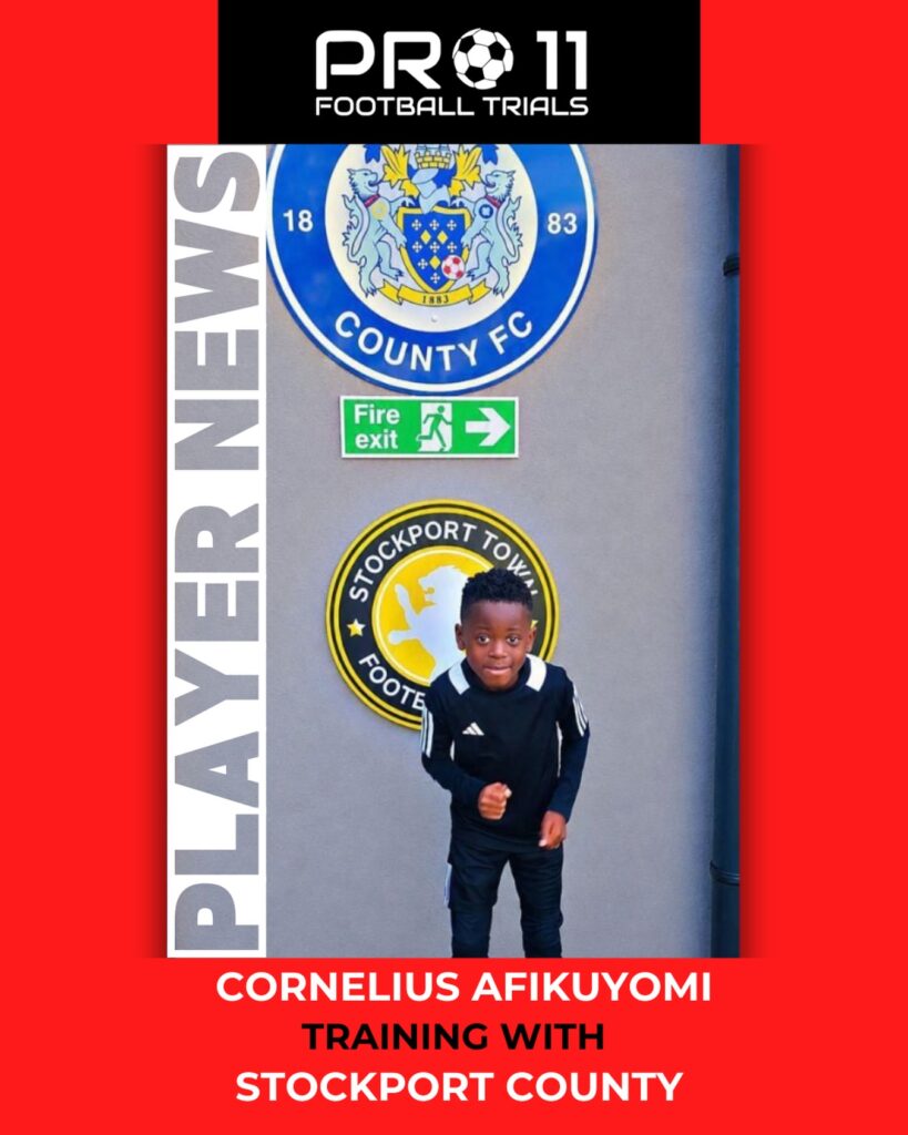 Cornelius Afikuyomi training with Stockport County