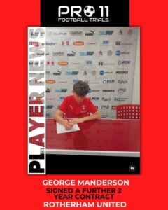 George Manderson signs a further 2 year contract with Rotherham United