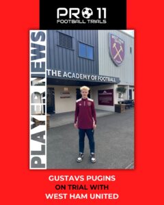 Gustav Pugins on Trial with West Ham United