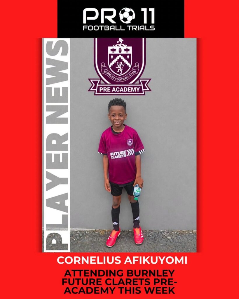 Cornelius Afikuyomi training with Burnley Future Clarets