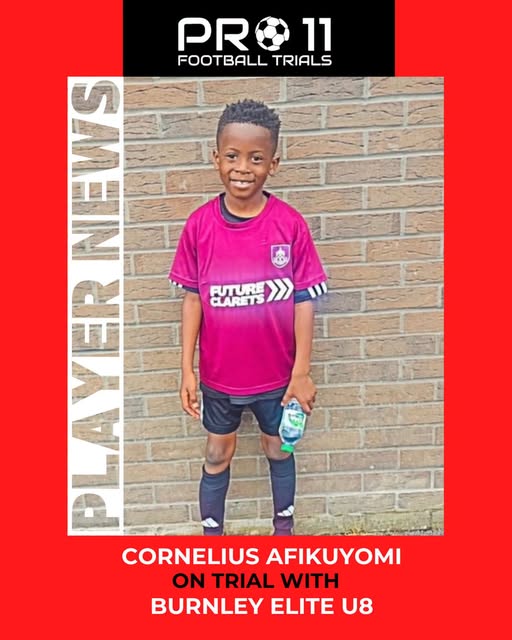 Cornelius Afikuyomi on trial with Burnley Elite u8s