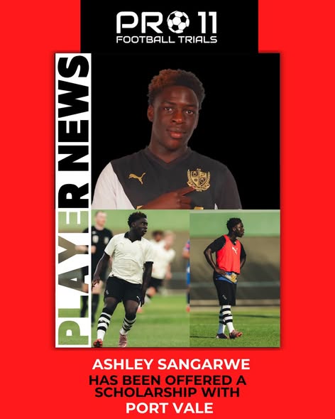 ashley sangarwe scholarship with port vale